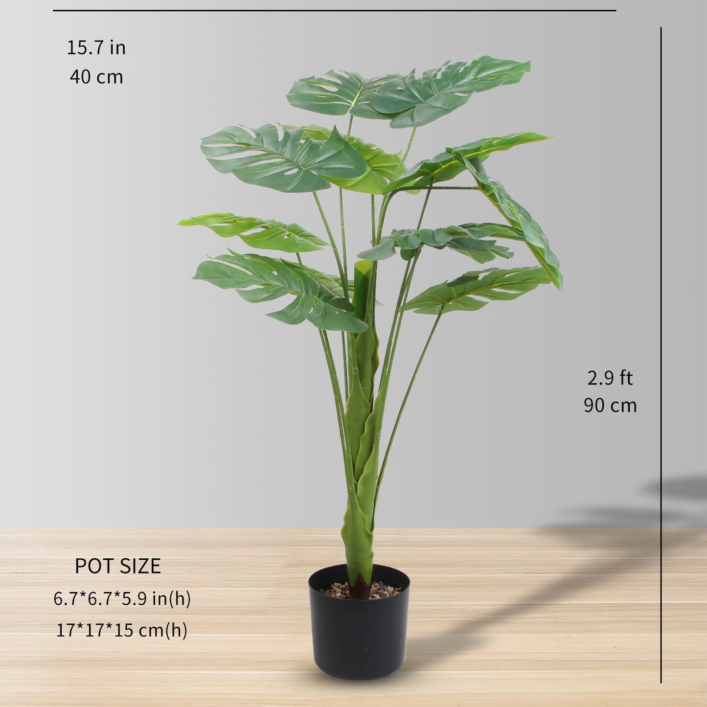 KOFI ARIFICIAL MONSTERA POTTED PLANT 3'